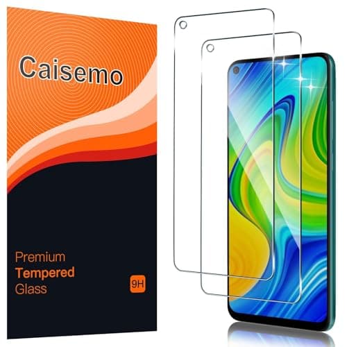 Image of Caisemo (2 Pack For Xiaomi Redmi Note 9,Xiaomi Redmi 10X 4G Tempered Glass Screen Protector,9H Hardness, Anti Scartch,Soft Touch