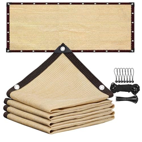 Image of Pobbycrafm Sun Shades For Garden Balcony Privacy Screen Pergola Roof Covering 90% Uv Protection Greenhouse Shading Sun Shade Sail Beige 1x10m