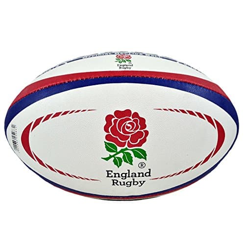 Image of Gilbert England Replica Rugby Ball - White, Blue and Red 5
