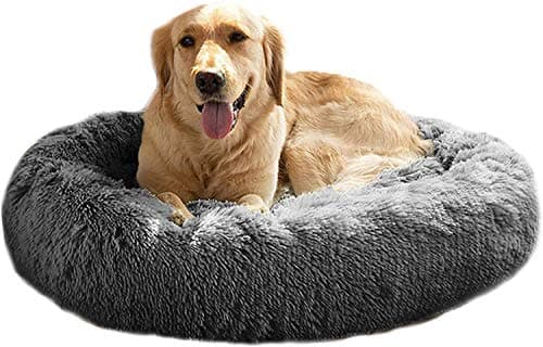 Image of Mirkoo Cuddler Dog Bed | Soft Faux Fur Surface Material | Donut Pillow Bed, Machine Washable | Non-Slip Bottom | Delicate edge