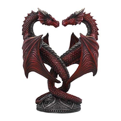 Image of Nemesis Now Dragon Heart Anne Stokes Valentine's Edition Candle Holder 23cm Red, Resin, One Size