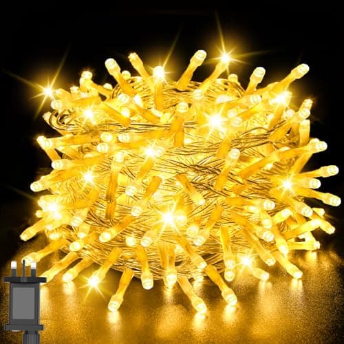 Image of Gcstnn Fairy Lights Plug in, 20M 200LED Christmas Tree String Lights Main Powered 8 Modes Timer Waterproof Fairy Lights for Bedroom Garden Outdoor Indoor Decorations (Warm White)