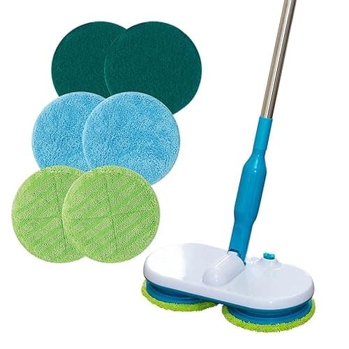 Image of High Street TV Floating Mop - Cordless & Rechargeable - 100RPM Dual-Contra Rotating Microfiber Cloths - Complete Hard Floor Cleaning Solution - Loosen & Lift Dirt with Polishing & Scouring Pads
