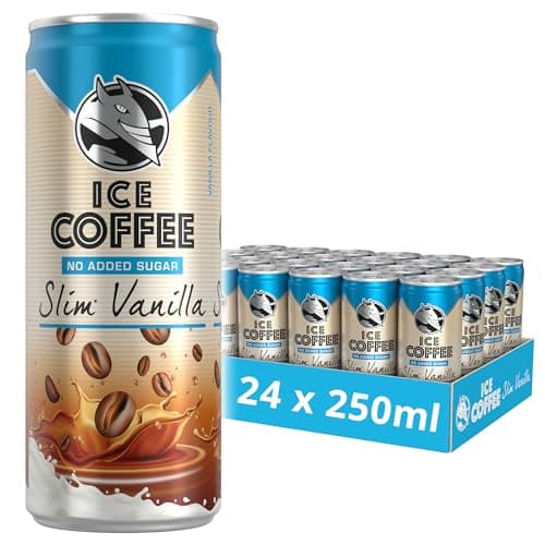 Image of HELL Ice Coffee Slim Vanilla Latte | No Added Sugar | 24 x 250ml Cans | 40mg/100ml Caffeine | Contains Arabica Coffee Extracts | 75% UHT Milk | Ready To Drink