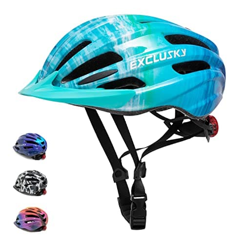 Image of Exclusky Kids Bike Helmet for Boys & Girls, Age 5-13, Adjustable, 50-57cm, Ocean Blue
