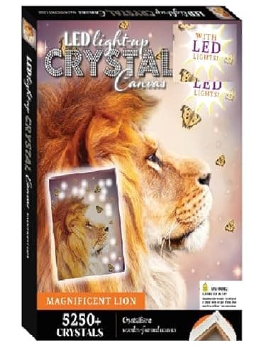 Image of Generic New Amazing Hours of Fun LED Light-Up Crystal Canvas - Magnificent Lion