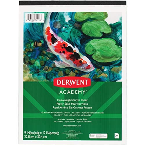 Image of Derwent Academy Paper Pad, Heavyweight, Acrylic, 24 Sheets, 9" x 12" (54996)