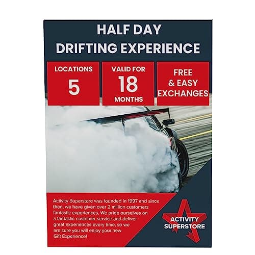 Image of Activity Superstore Half Day Drifting Gift Experience Voucher, Receive 6 Passenger Rides, Available at 5 UK Locations, Driving Experience Days, Driving Gifts