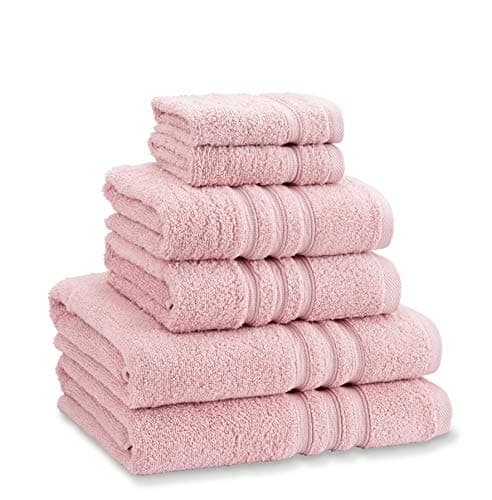 Image of Catherine Lansfield Zero Twist Cotton 6 Piece Towel Bale Set Pink