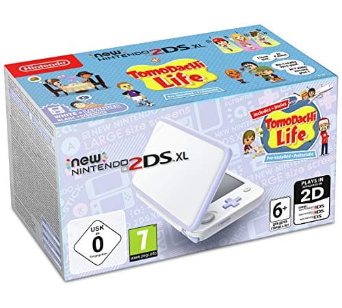 Image of Nintendo Handheld Console - New Nintendo 2DS XL - White and Lavender - Pre-installed with Tomodachi Life (Nintendo 3DS)