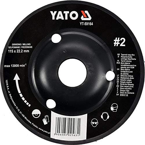 Image of Yato YT Profi rasp disc for angle grinder, selection 115mm / 125mm grinding wheel, 2 obliquely