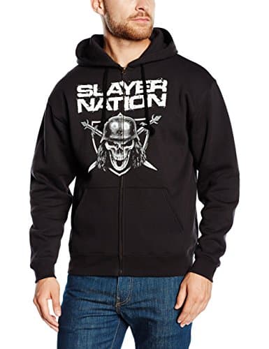Image of Slayer Men's Nation Long Sleeve Hoodie, Black, Medium