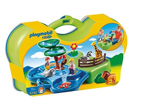 Image of Playmobil 6792 1.2.3 Take Along Zoo & Aquarium, Fun Imaginative Role-Play, PlaySets Suitable for Children Ages 4+