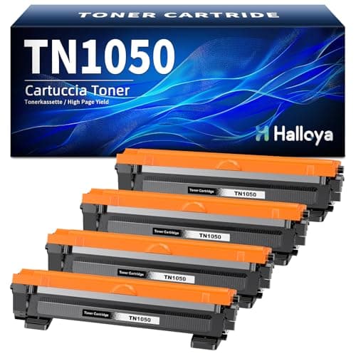 Image of Halloya TN1050 Compatible Toner Cartridges Replacement for Brother TN1050 For HL-1112 HL-1110 DCP-1610W DCP-1510 HL-1210W MFC-1810 HL-1212W MFC-1910W DCP-1612W DCP-1512 (Black, 4-Pack)
