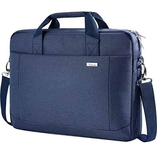 Image of Voova Laptop Bag Case 17 17.3 Inch Computer Sleeve Messenger Bag with Shoulder Strap Expandable Waterproof Large Capacity Business Briefcase for Work Travel Fit 17-18 Inch Laptop, Men Women-Blue
