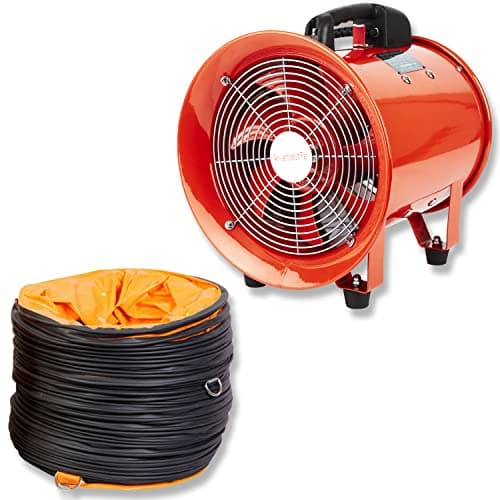 Image of Powerstar Portable Axial Ventilation Commercial Fume Extractor Blower Fan comes with Free PVC Flexible Duct Hose 5m long & one year Guarantee (10" Inches Fan)