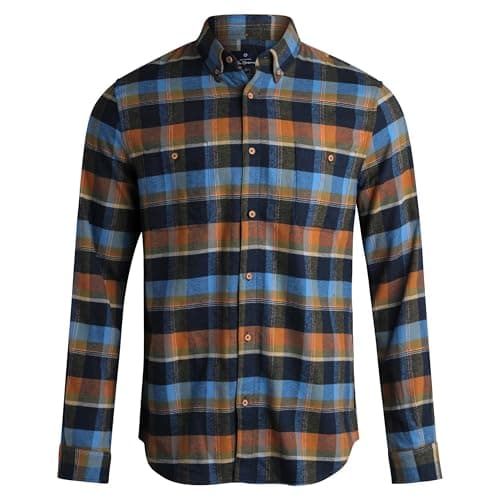 Image of Ben Sherman Men's Button Down Shirt - Regular Fit Long Sleeve Button Down Shirt - Casual Dress Shirt for Men (S-XL), Navy Blue, Large