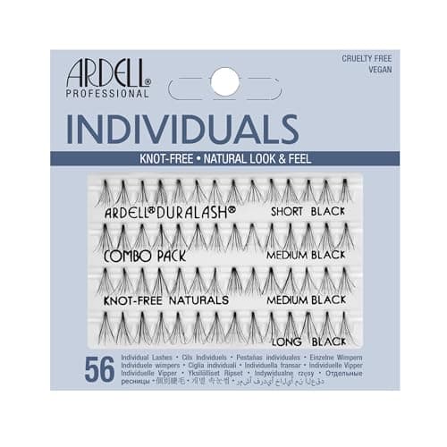 Image of Ardell False Lashes Duralash Individual Naturals Knot- Free, Combo Black