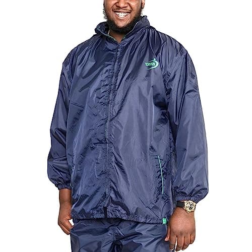 Image of Duke D555 Mens Zac Big Tall Packaway Weather Proof Rain Jacket - Navy - 3XL