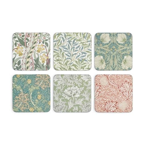 Image of Spode Morris & Co Coasters Set of 6, Multi Coloured, 10.5cm x 10.5cm/ 4" x 4" (X0010269174)