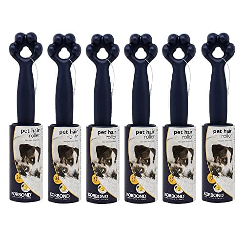 Image of Korbond Pet Lint Rollers - 6 Pack Lint Remover Rollers - 198 Sticky CITRUS SCENTED Sheets– for ALL FABRIC TYPES- Removes Pet Hair & Fluff -NO RESIDUE