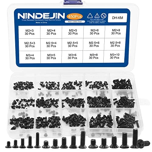 Image of NINDEJIN Laptop Computer Screw Kit, M2 M2.5 M3 Countersunk Flat Head Phillips Mini Screws Set, Replacement Screw Electronic Repair Accessories