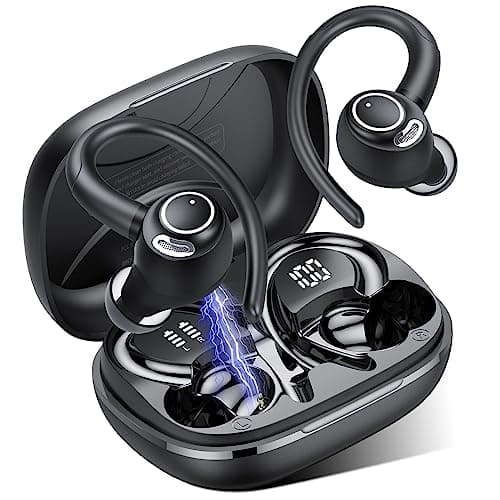 Image of Jesebang Bluetooth Headphones Sport Wireless Bluetooth 5.3 In Ear Headphones with HD Microphone, Superior Sound Quality, 40 Hours Playback Time, Comfortable Fit, IPX7 Waterproof Earmuffs