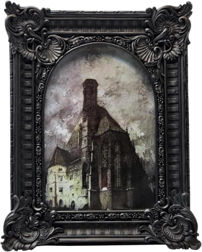 Image of 4x6 Vintage Picture Frame, Antique Black Ornate Arched Photo Frame for Wall Hanging or Tabletop Display, Retro Gothic Home Decor, Photo Gallery Art