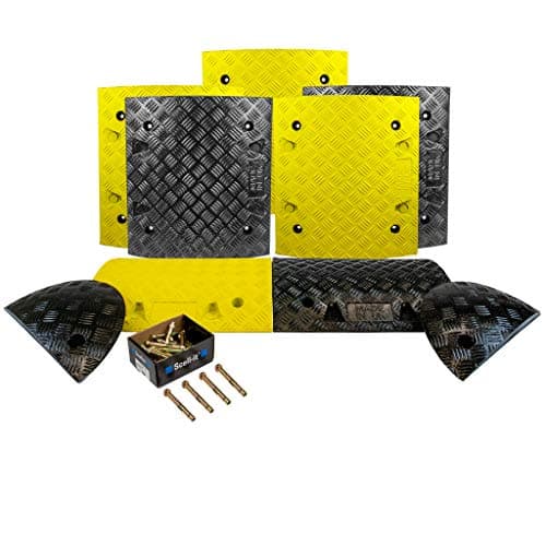 Image of Speed Ramp Kit, 5MPH Heavy Duty Speed Ramps – All Lengths - Speed Hump Safety - Car, HGV, Vehicle Ramps - Premium Grade Durable - Traffic Calming Safety - 75mm (4 METRE)