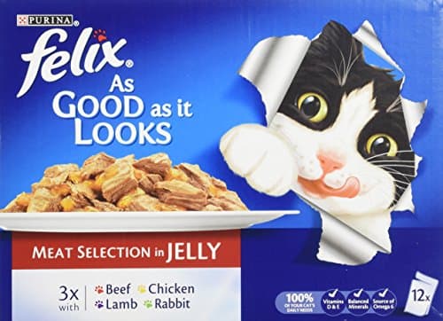 Image of Felix As Good as it Looks Meat Selection in Jelly 12 x 100 g (Pack of 4, Total 48 Pouches)