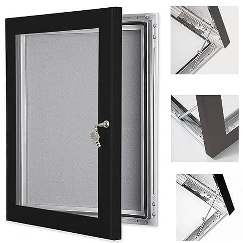 Image of A4 Poster Case Notice Boards - Outdoor Lockable - Black Key Lockable Black Snap Frame Outdoor A4 Retail Sign Holder Size (297 x 210mm)