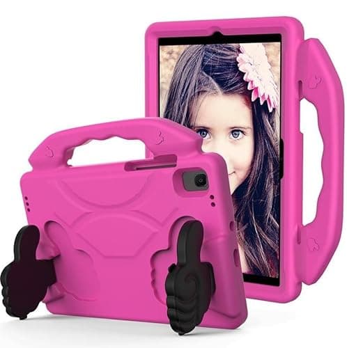 Image of Child Friendly Case Cover For Amazon Fire 7" 2015 2017 2019 For Kids Shockproof with Handle and Stand (not compatible with the new 2022 model) (Pink, Amazon Fire 7)