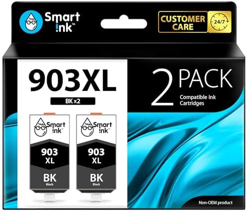 Image of Smart Ink Compatible Ink Cartridge Replacement for HP 903 903XL High Yield 2 Black Pack with Advanced Chip Technology to use with HP Officejet 6950 All-in-One Officejet Pro 6960 6970 All-in-One