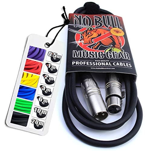 Image of No Bull Nordell Music Gear' Premium XLR Cable (Black, 2m): Achieve a Clearer Audio Signal with Balanced Male to Female Microphone Lead, plus Cable Tie