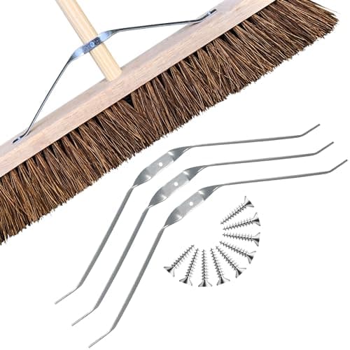 Image of Outdoor Broom Metal Brush Stay Arm Yard Brush Heavy Duty Outdoor Support Bracket Arm for Strength and Stability - Garden Broom Stay for Large Wooden Brooms (Pack of 3)
