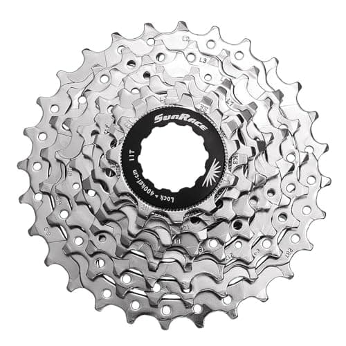 Image of SunRace R8 8-Speed Road Cassette, Silver, HG-Spline, 11-28T