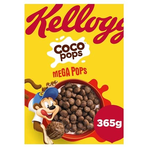 Image of Kellogg's Coco Pops Mega Pops Chocolate Breakfast Cereal 365g