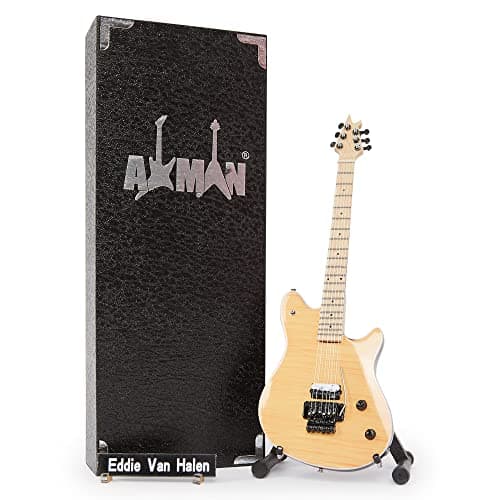 Image of Axman Eddie Van Halen Wolfgang - Miniature Guitar Replica - Music Gifts - Handmade Ornamental 1/4 Scale - Includes a Display Box, Name Tag and Miniature Guitar Stand