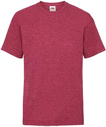 Image of Fruit of the Loom Childrens/Kids Unisex Valueweight Short Sleeve T-Shirt (7-8) (Vintage Heather Red)