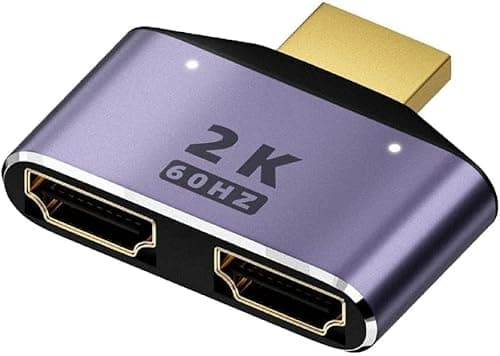 Image of Black 2K Splitter FullHD 1080P Video Splitter 1X2 Split 1 in 2 Out for HDTV DVD Hdmi-Compatible 1 in 2 Out Satellite Equipment Accessories
