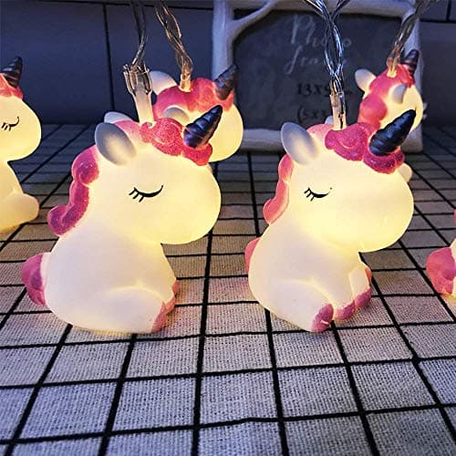 Image of YQ-BEST Cute Animal Unicorn Shape 10 LED Fairy String Lights Battery Powered Night Light for Halloween Christmas Thanksgiving Tree Decorative Home Party Children Kids Bedroom Decoration