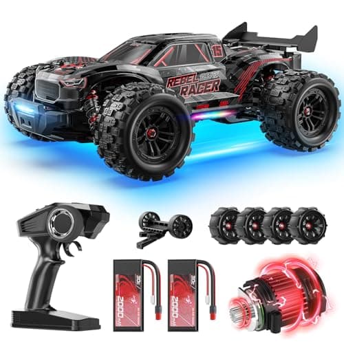 Image of DEERC 1:14 Fast Brushless RC Car for Adults, Max 46+ mph Off-Road Truck, 2 * 3S Lipo 4WD Waterproof, 7 Lighting Modes High Speed Remote Control, All Terrain Truggy for Snow, Sand & Mud