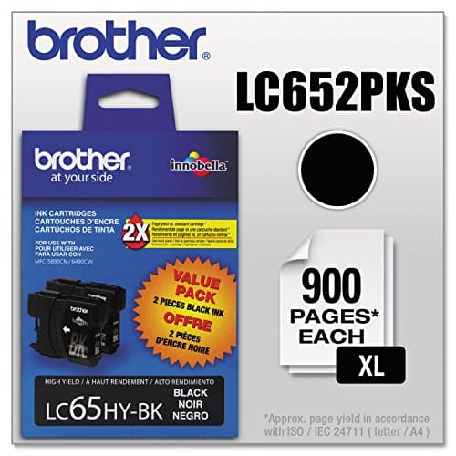 Image of Brother LC652PKS high Yield Ink Cartridges - 2 Pack - Retail Packaging-Black