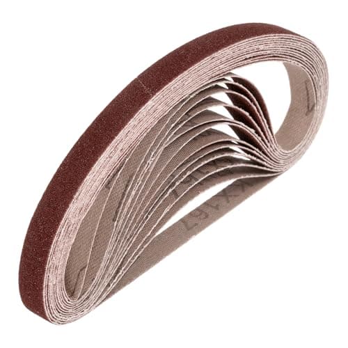 Image of sourcing map 13mm x 457mm Sanding Belts, 10 Pcs 120 Grits Aluminum Oxide Abrasive Belt Sander File Belt for Woodworking, Metal Polishing, Knife Sharpener