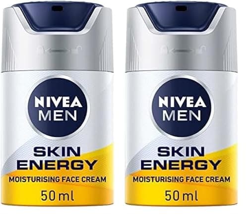 Image of NIVEA MEN Skin Energy Moisturising Creme (50 ml), Face Cream for Men Infused with Caffeine, Revitalising Face Cream Fights Signs of Tiredness, Men's Skin Care Essentials (Pack of 2)