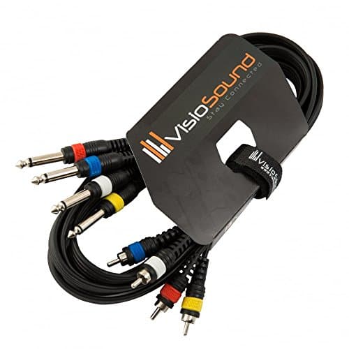 Image of VisioSound 4-Way 3m 6.35mm 1/4" Mono Jack to RCA Phono Loom/Effects Patch/Channel Cable