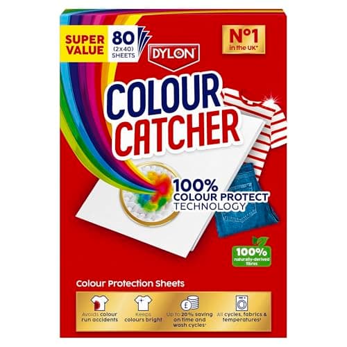 Image of Colour Catcher Colour Protection Sheets (1 pack x 80 sheets), Colour Catcher Sheets for Mixed Colour Washes to Avoid Colour Run Accidents, Made of 100% Naturally-Derived & Biodegradable Fibres