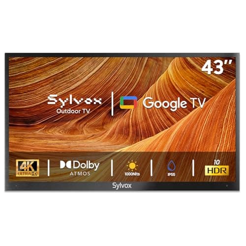 Image of SYLVOX Outdoor TV, 43 Inch Smart TV 4K UHD 1000 Nit Brightness, Waterproof Outdoor Television for Partial Sun, Ideal for Patio Backyard, Works with Google Assistant, Screen Cast (2024, Deck Pro 2.0)