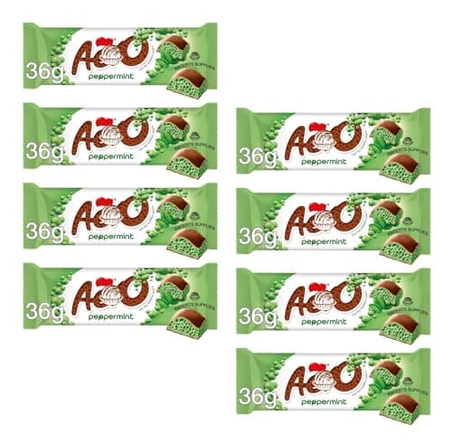 Image of Aero Peppermint Chocolate Bars, Milk Chocolate with Aerated Centre, 36g, Pack of 8 Perfect For Sharing and Gifting for Kids and Adults Suitable for Vegetarians