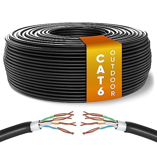 Image of Mr. Tronic Outdoor Waterproof Cat 6 Ethernet Cable 100m, High Speed LAN Ethernet Network Cable, Bulk Cat6 Internet, 1 Gbps, 250 Mhz, ADSL AWG24, UTP CCA (100 Meter, Black)